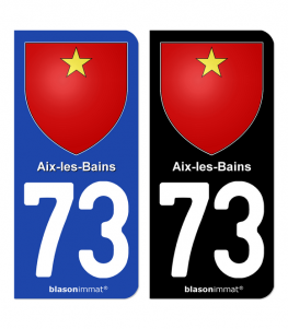 73 Aix-les-Bains - Armoiries | Autocollant et plaque immatriculation