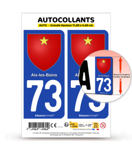 73 Aix-les-Bains - Armoiries | Autocollant et plaque immatriculation