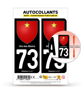 73 Aix-les-Bains - Armoiries | Autocollant et plaque immatriculation