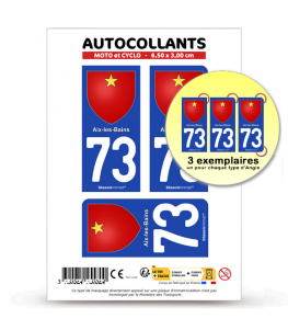73 Aix-les-Bains - Armoiries | Autocollant et plaque immatriculation