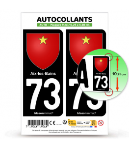 73 Aix-les-Bains - Armoiries | Autocollant et plaque immatriculation