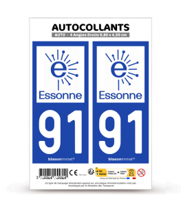 91 Essonne - Département | Autocollant plaque immatriculation