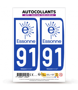 91 Essonne - Département | Autocollant plaque immatriculation