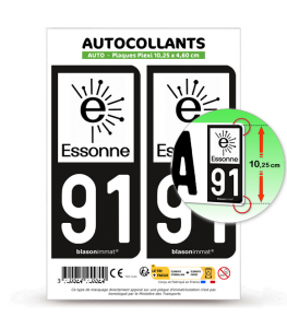 91 Essonne - Département | Autocollant plaque immatriculation