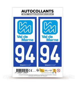 94 Val-de-Marne - Département | Autocollant plaque immatriculation