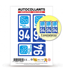 94 Val-de-Marne - Département | Autocollant plaque immatriculation