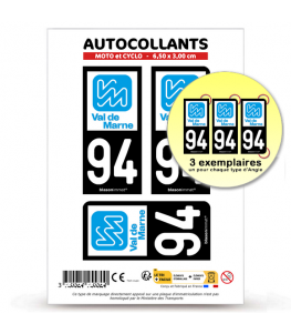 94 Val-de-Marne - Département | Autocollant plaque immatriculation
