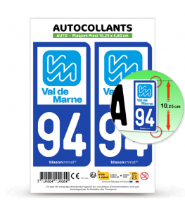 94 Val-de-Marne - Département | Autocollant plaque immatriculation