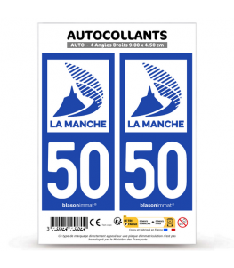 50 Manche - Département | Autocollant plaque immatriculation