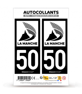 50 Manche - Département | Autocollant plaque immatriculation