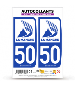 50 Manche - Département | Autocollant plaque immatriculation