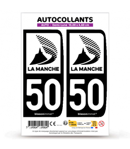 50 Manche - Département | Autocollant plaque immatriculation
