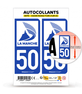 50 Manche - Département | Autocollant plaque immatriculation
