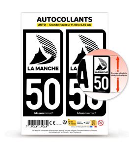 50 Manche - Département | Autocollant plaque immatriculation