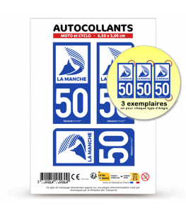 50 Manche - Département | Autocollant plaque immatriculation