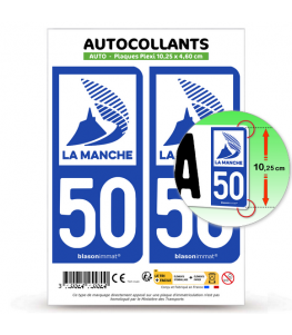 50 Manche - Département | Autocollant plaque immatriculation