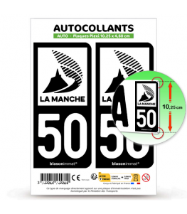 50 Manche - Département | Autocollant plaque immatriculation