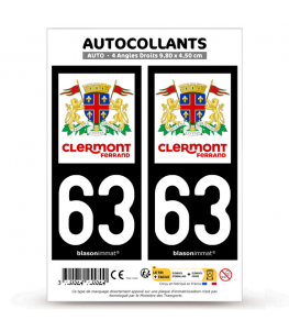 63 Clermont-Ferrand - Ville | Autocollant plaque immatriculation