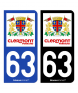 63 Clermont-Ferrand - Ville | Autocollant plaque immatriculation