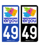 49 Maine-et-Loire - Département | Autocollant plaque immatriculation