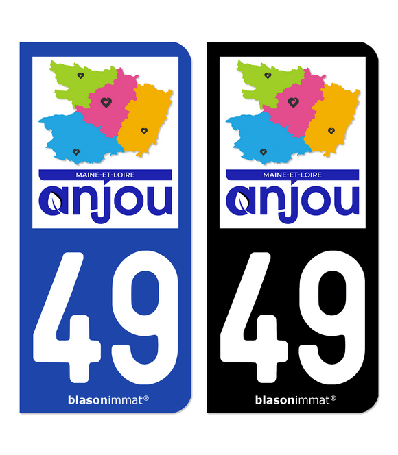 49 Maine-et-Loire - Département | Autocollant plaque immatriculation
