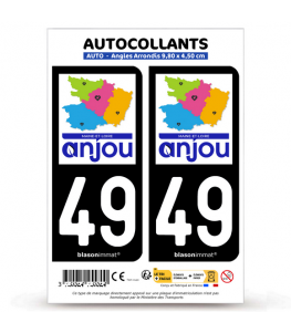49 Maine-et-Loire - Département | Autocollant plaque immatriculation