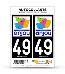 49 Maine-et-Loire - Département | Autocollant plaque immatriculation