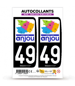 49 Maine-et-Loire - Département | Autocollant plaque immatriculation