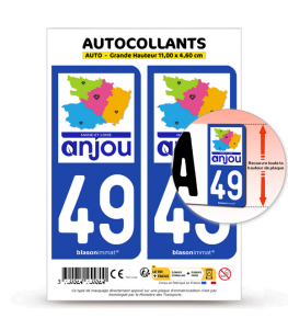 49 Maine-et-Loire - Département | Autocollant plaque immatriculation
