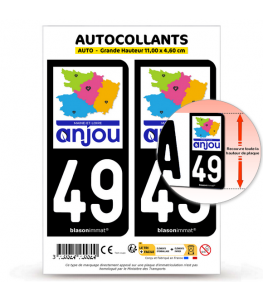 49 Maine-et-Loire - Département | Autocollant plaque immatriculation