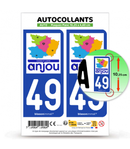 49 Maine-et-Loire - Département | Autocollant plaque immatriculation