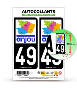 49 Maine-et-Loire - Département | Autocollant plaque immatriculation