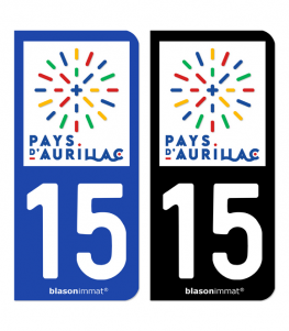 15 Aurillac - Pays | Autocollant plaque immatriculation