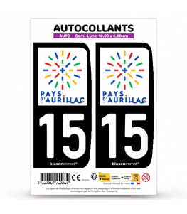 15 Aurillac - Pays | Autocollant plaque immatriculation