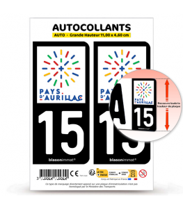15 Aurillac - Pays | Autocollant plaque immatriculation