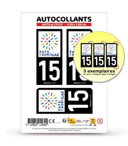 15 Aurillac - Pays | Autocollant plaque immatriculation