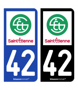 42 Saint-Etienne - Ville | Autocollant plaque immatriculation