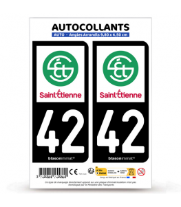 42 Saint-Etienne - Ville | Autocollant plaque immatriculation
