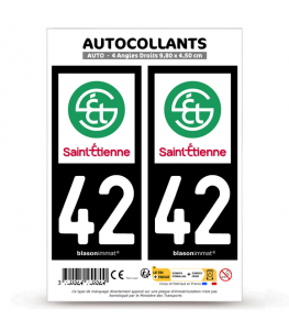 42 Saint-Etienne - Ville | Autocollant plaque immatriculation