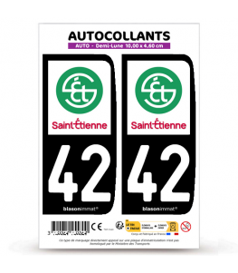 42 Saint-Etienne - Ville | Autocollant plaque immatriculation