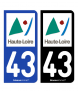 43 Haute-Loire - Département | Autocollant plaque immatriculation