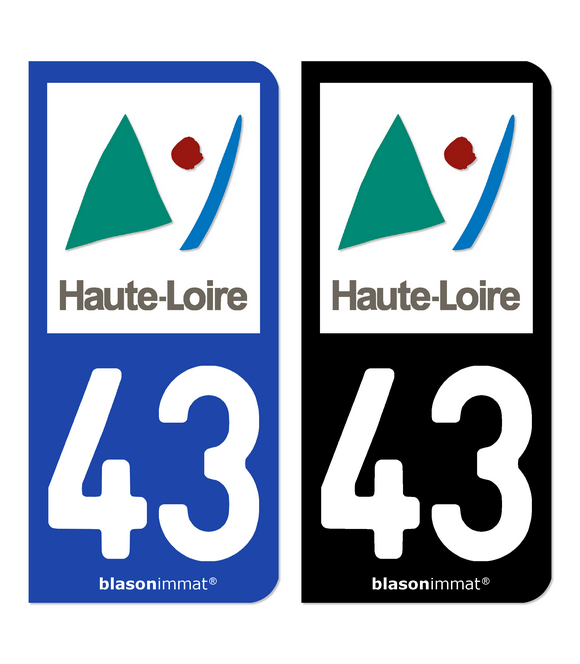 43 Haute-Loire - Département | Autocollant plaque immatriculation