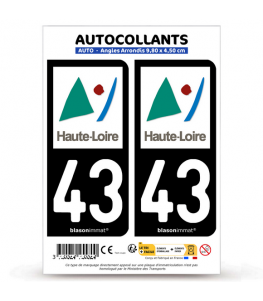 43 Haute-Loire - Département | Autocollant plaque immatriculation