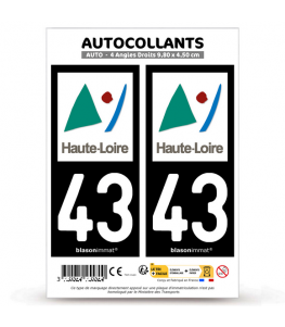 43 Haute-Loire - Département | Autocollant plaque immatriculation