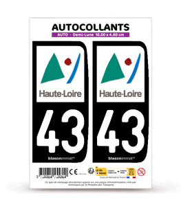 43 Haute-Loire - Département | Autocollant plaque immatriculation