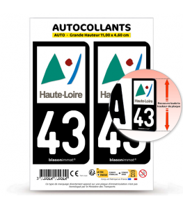 43 Haute-Loire - Département | Autocollant plaque immatriculation