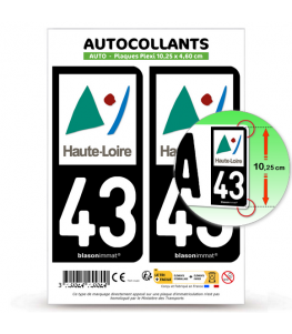 43 Haute-Loire - Département | Autocollant plaque immatriculation