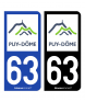 63 Puy-de-Dôme - Département | Autocollant plaque immatriculation