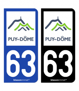 63 Puy-de-Dôme - Département | Autocollant plaque immatriculation