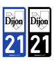 21 Dijon - Ville | Autocollant plaque immatriculation